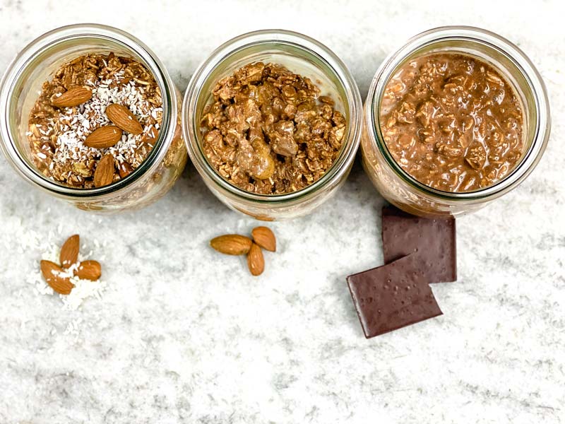 Chocolate Peanut Butter Overnight Oats - Sustainable Cooks