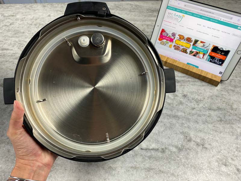 inside the lid of an instant pot