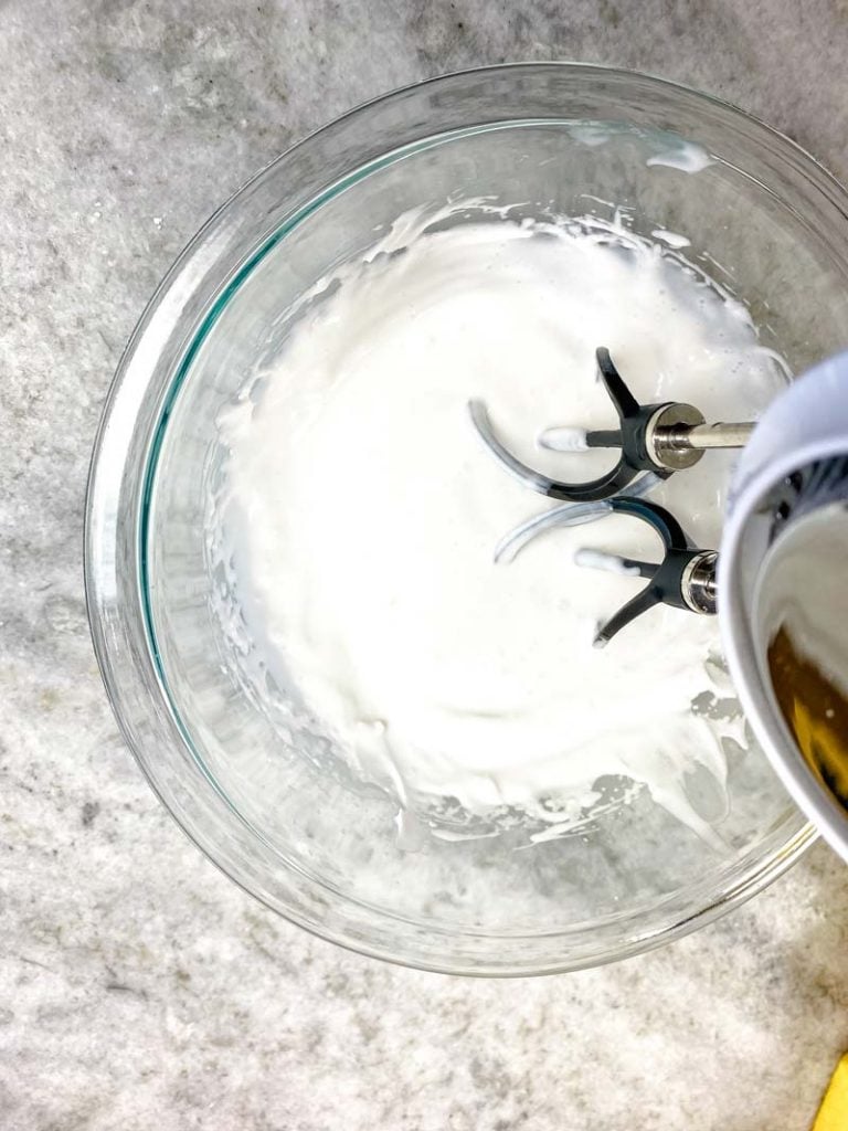coconut cream out of the can in a clear bowl