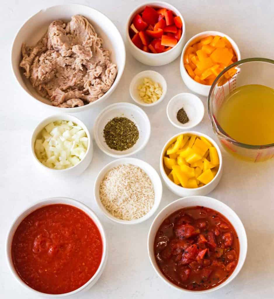 ingredients needed to make Easy Stuffed Pepper Soup