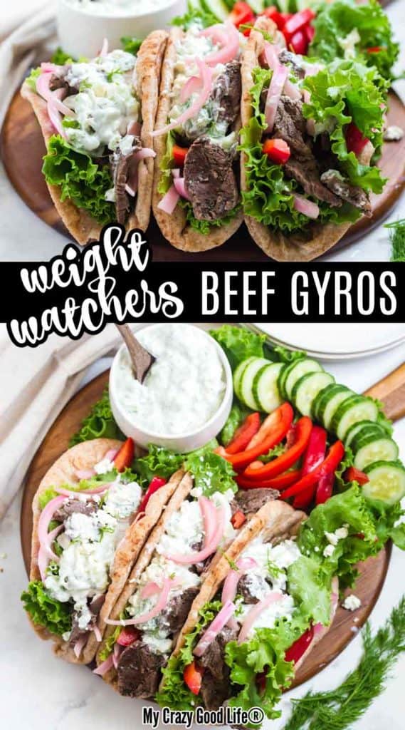 pinnable image of Weight Watchers Beef Gyros