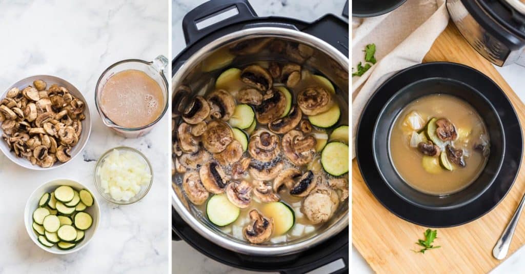 collage of images showing steps to make Bone Broth Soup
