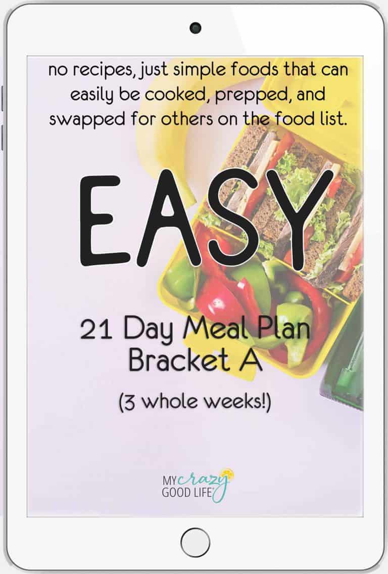 Easy 21 Day Meal Plan A with Grocery List