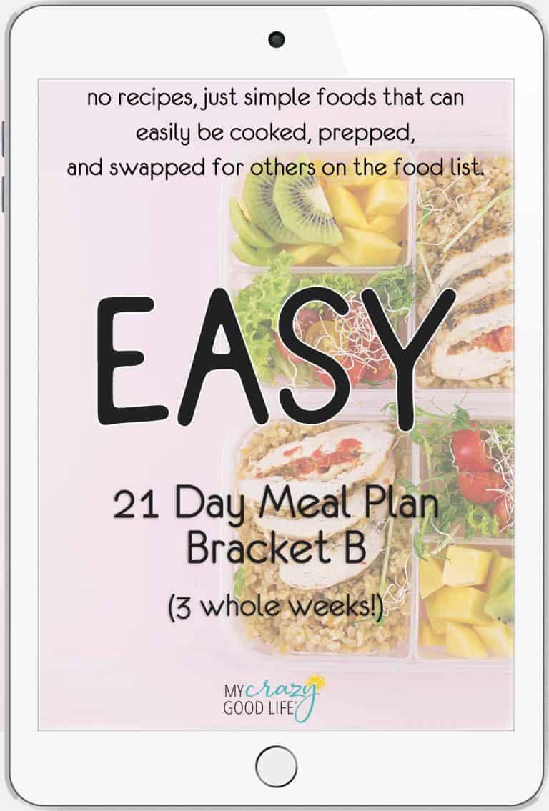 Easy 21 Day Meal Plan B with Grocery List