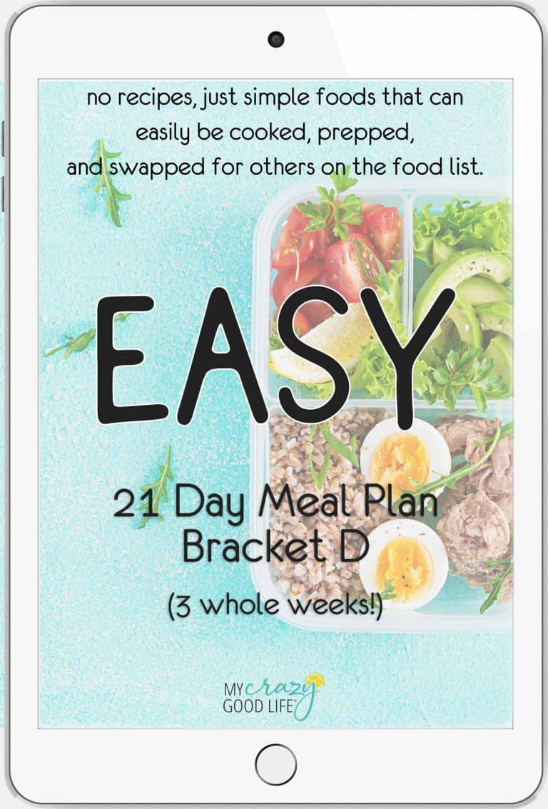 Easy 21 Day Meal Plan D with Grocery List