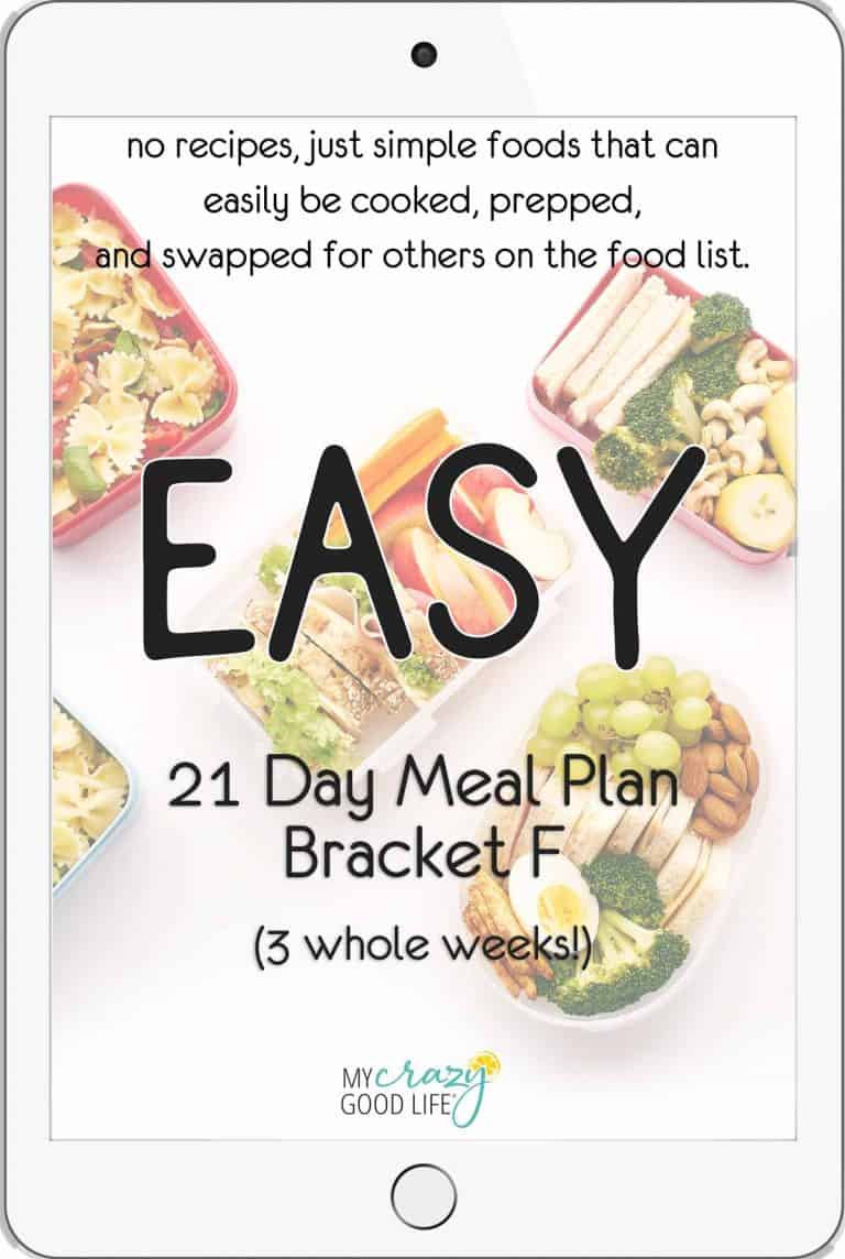 Easy 21 Day Meal Plan F with Grocery List