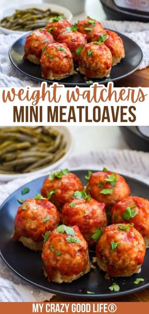 two images and text of Mini Turkey Meatloaves for pinterest