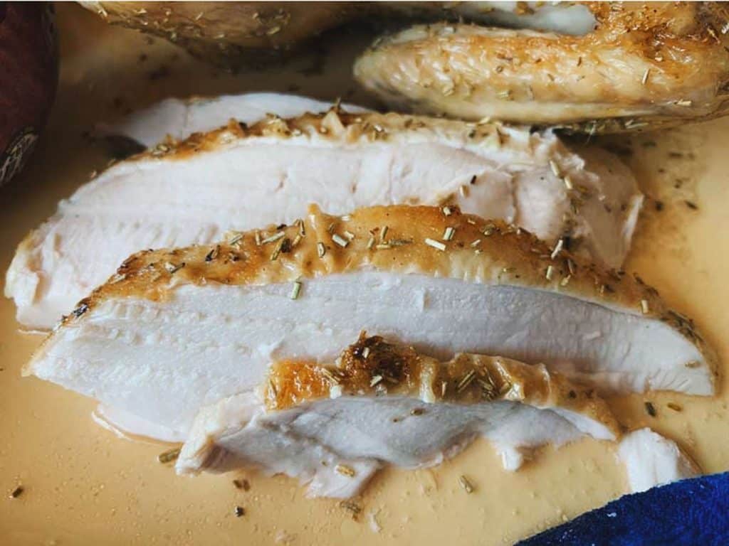 Simple Whole Roasted Chicken sliced