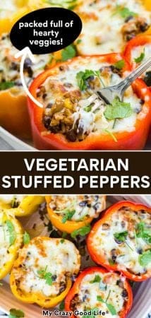Healthy Vegetarian Stuffed Peppers Recipe : My Crazy Good Life