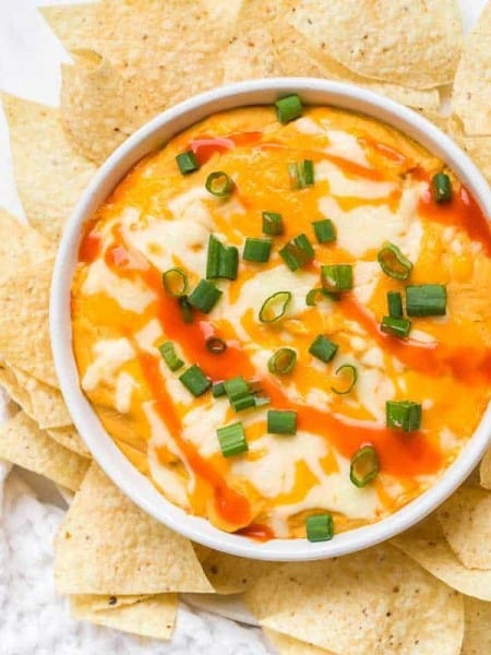 image of buffalo cauliflower dip from above