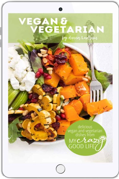 ebook cover on an iPad with butternut squash salad, title, and author