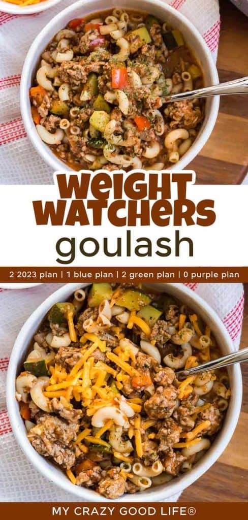 images and text of Weight Watchers Goulash Recipe for pinterest