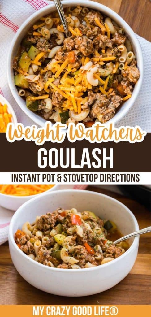 images and text of Weight Watchers Goulash Recipe for pinterest