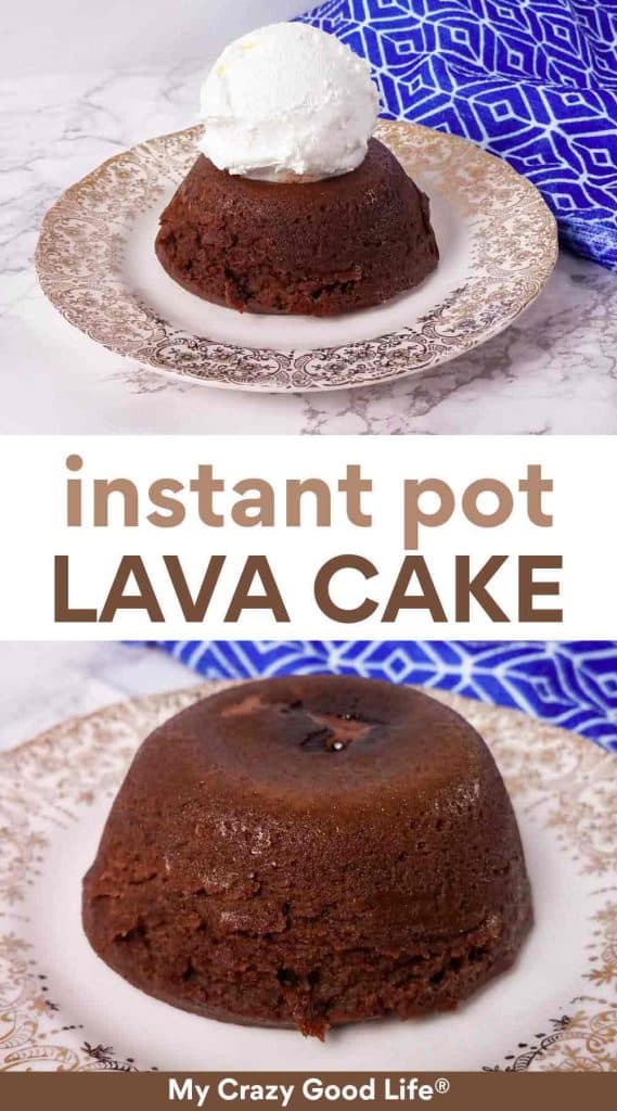 images and text of Healthy Instant Pot Lava Cake for pinterest