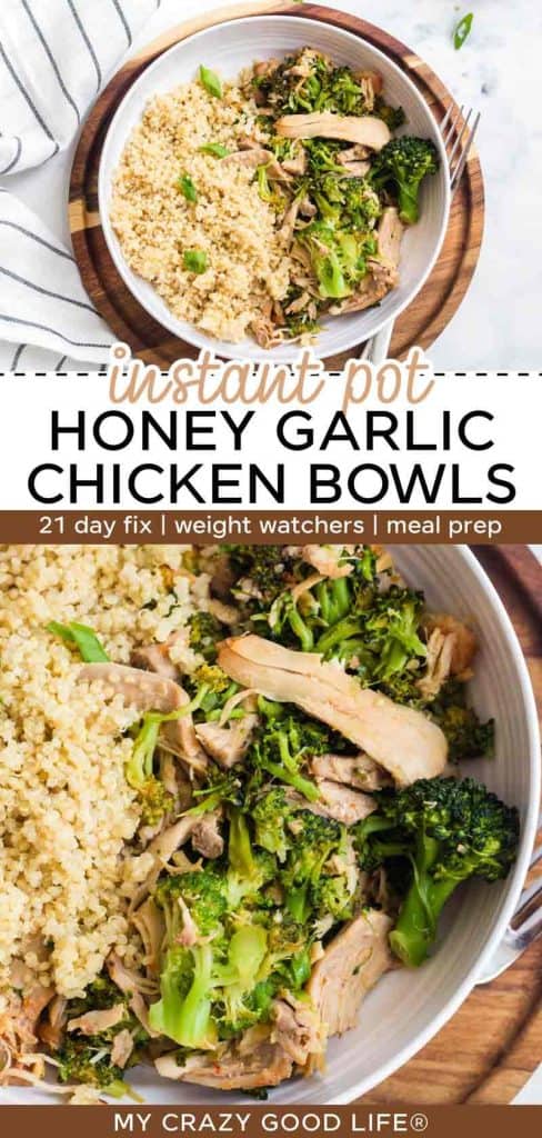 images and text for Instant Pot Honey Garlic Chicken for pinterest