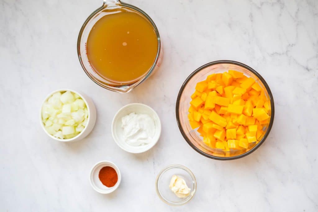 ingredients needed to make Dairy Free Butternut Squash Soup