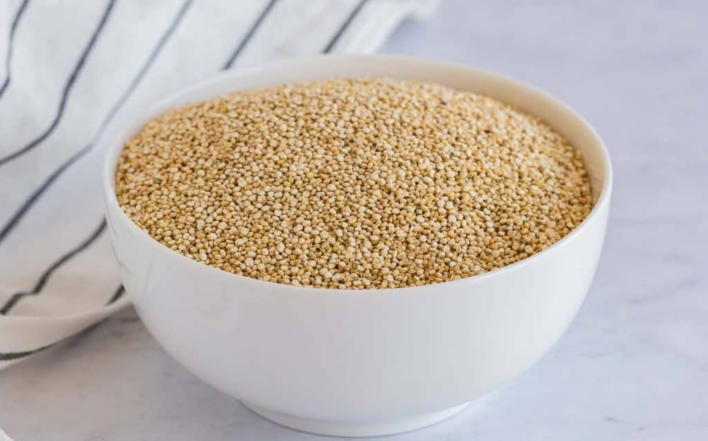 white bowl of quinoa