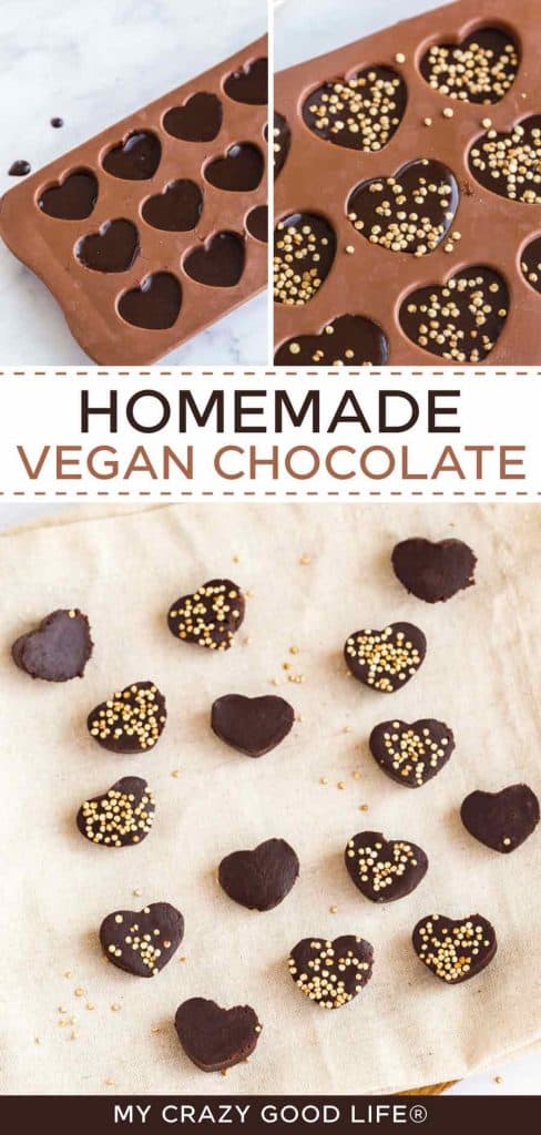 images and text of Homemade Vegan Chocolate Recipe for pinterest