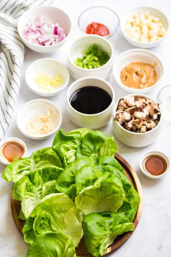 ingredients to make Vegan Lettuce Wraps