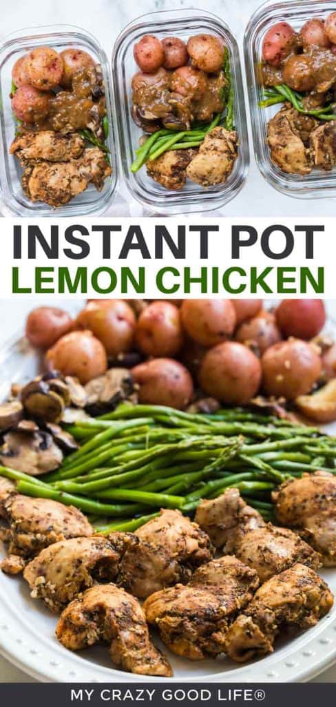 images and text of Instant Pot Lemon Chicken for pinterest
