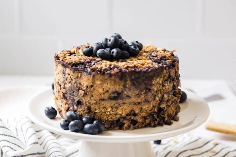 Blueberry Oatmeal Bake with Cream Cheese