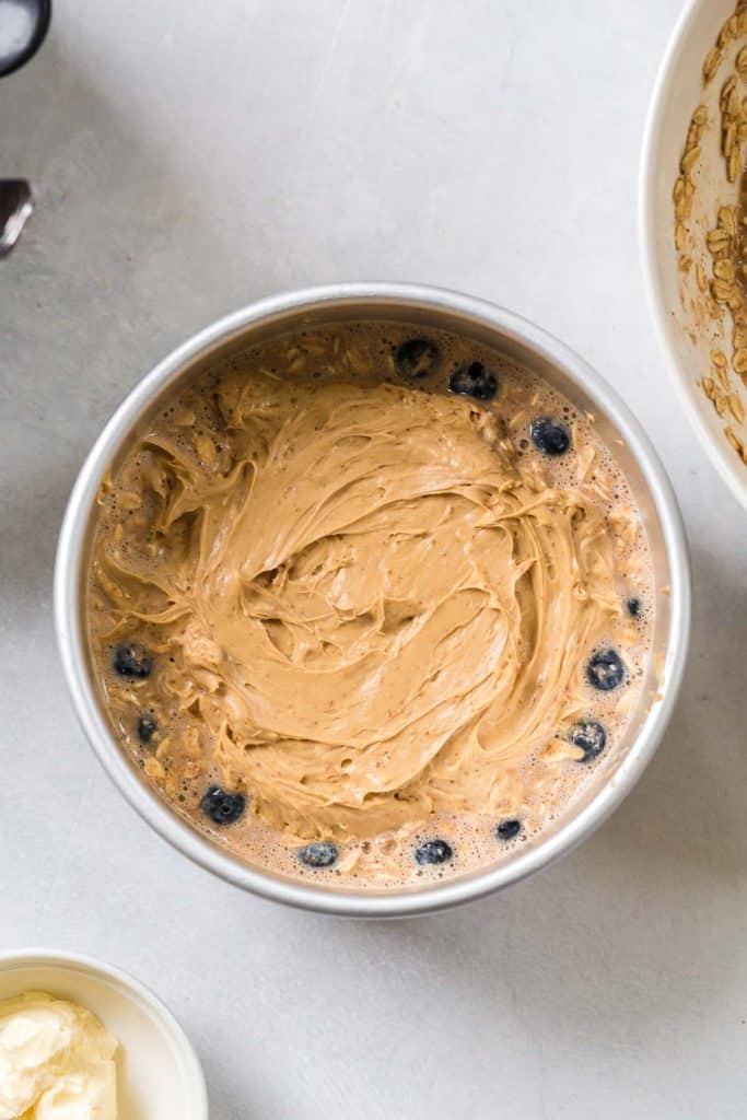 second creamy layer in Blueberry Oatmeal Bake