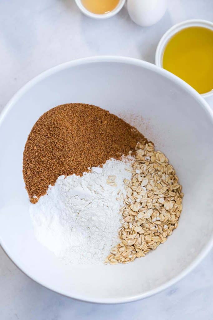 white bowl with dry ingredients for this recipe